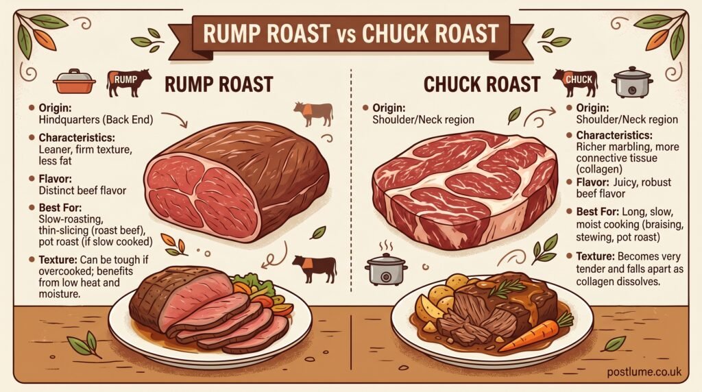 rump roast vs chuck roast